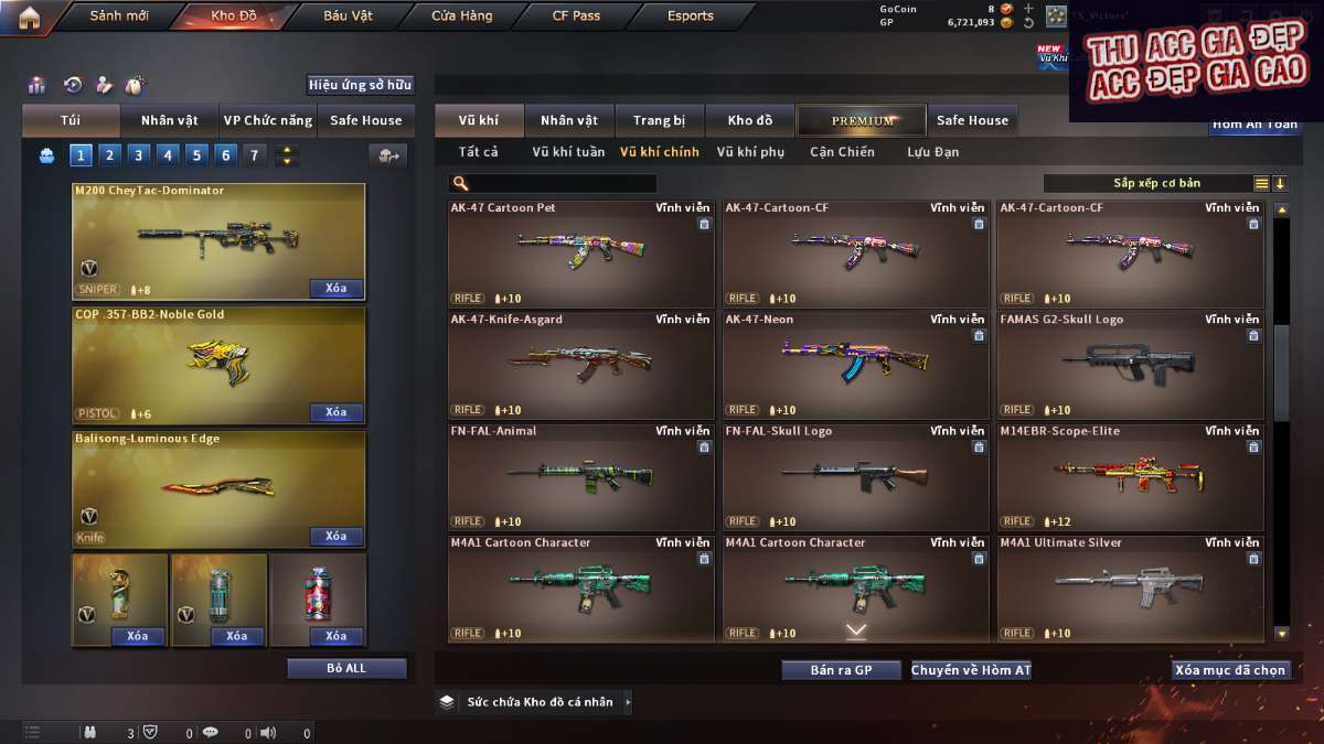 shop acc cf uy tin gia re